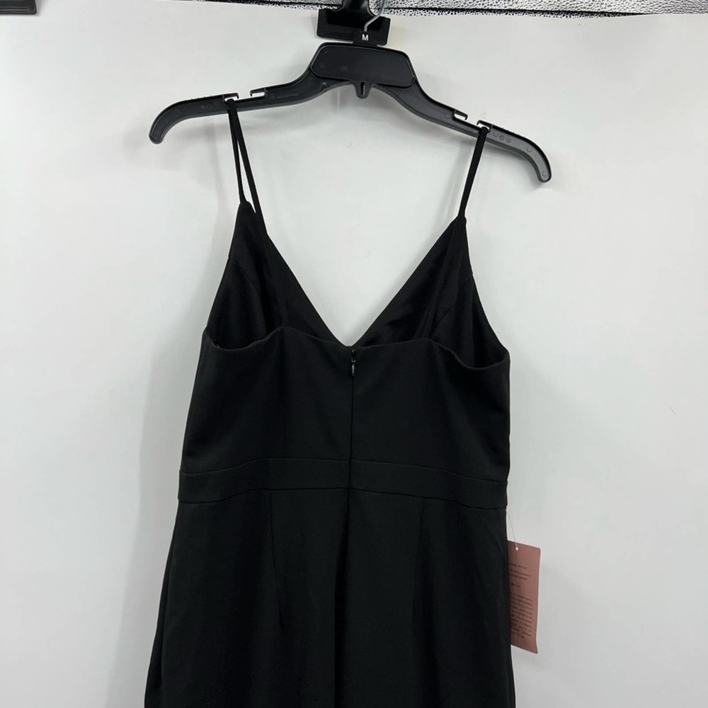 BHLDN Caron Crepe Dress Size 10 Black Crepe V-neck Tulip Sleeveless Dress - Picture 7 of 9